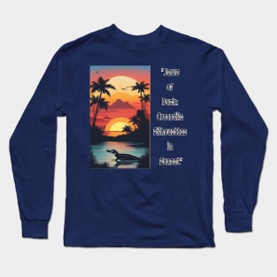 "Jaws of Dusk: Crocodile Silhouettes in Sunset" Long Sleeve T-Shirt